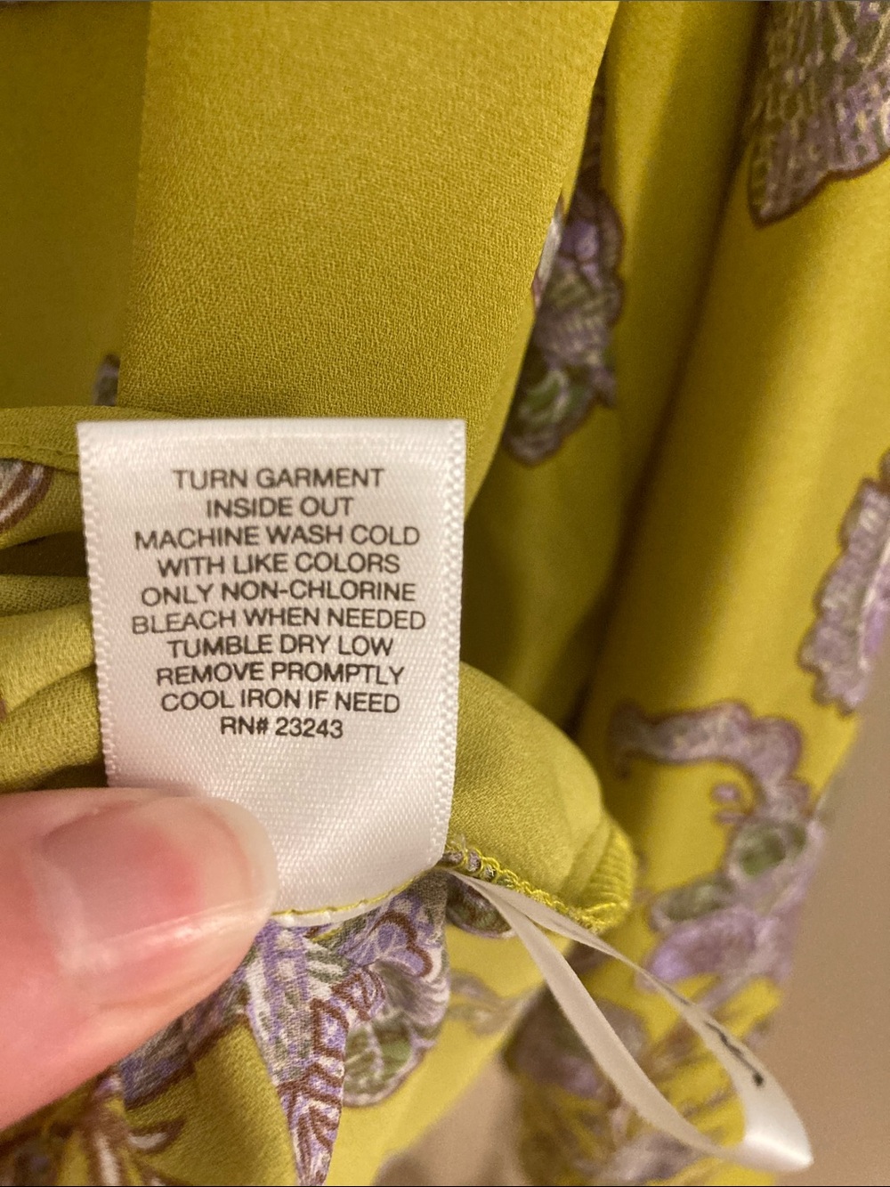 Chartreuse Floral Button-Front Blouse - Picture 9 of 11